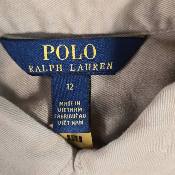 Polo Ralph Lauren Girls Cotton Chino Shirtdress Size 12 Flare - Picture 4 of 14